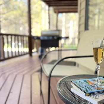 Relax on the front porch with a glass of wine