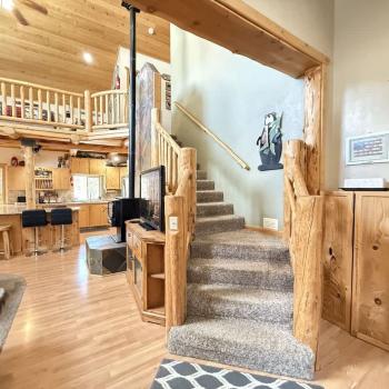 View of the stairs from the entry way.