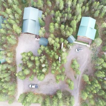Aerial view of Huckleberry Lodge.