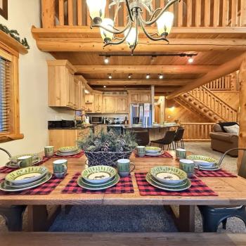 Huckleberry Lodge is perfect for large family gatherings with seating for everyone.