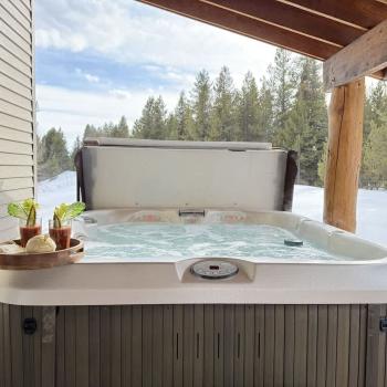 Relax after a long day in the hot tub.