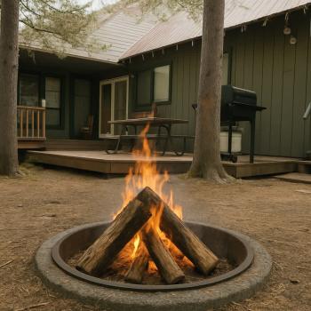 Enjoy the fire pit at night.