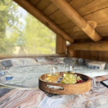 Relax and enjoy the hot tub.