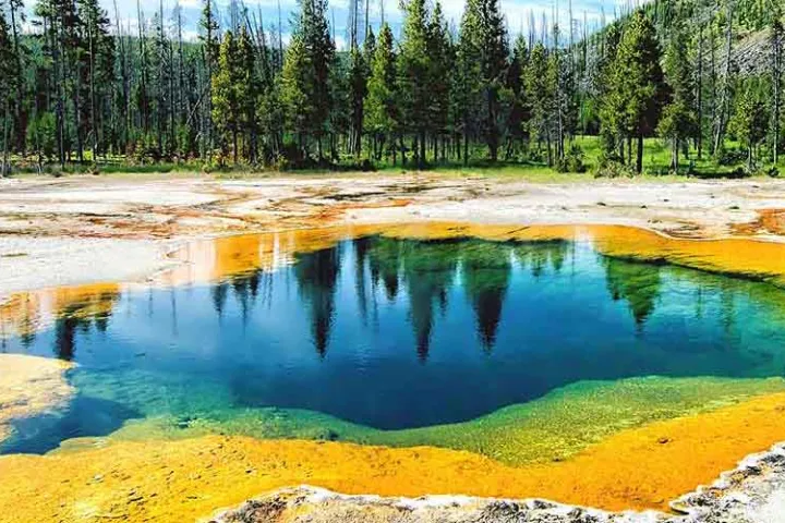 Geysers and pools in Yellowstone National Park