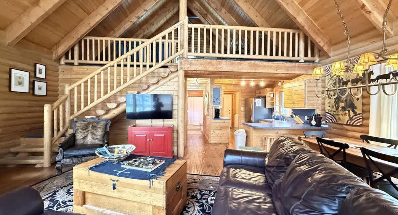 Access to the upstairs is through the stairs pictured here.