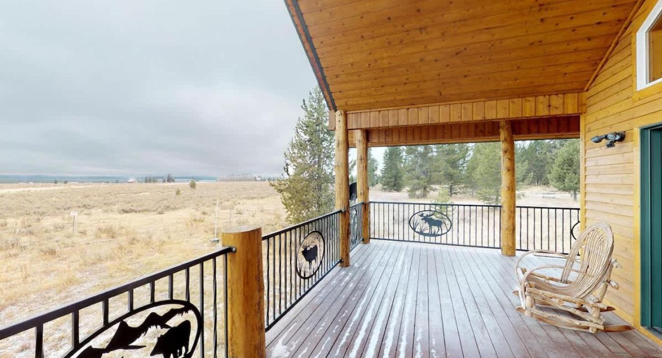 The front porch is the best place to relax and breathe in the fresh mountain air.