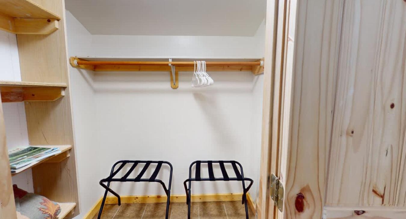 A closet is located within the room to store your belongings.