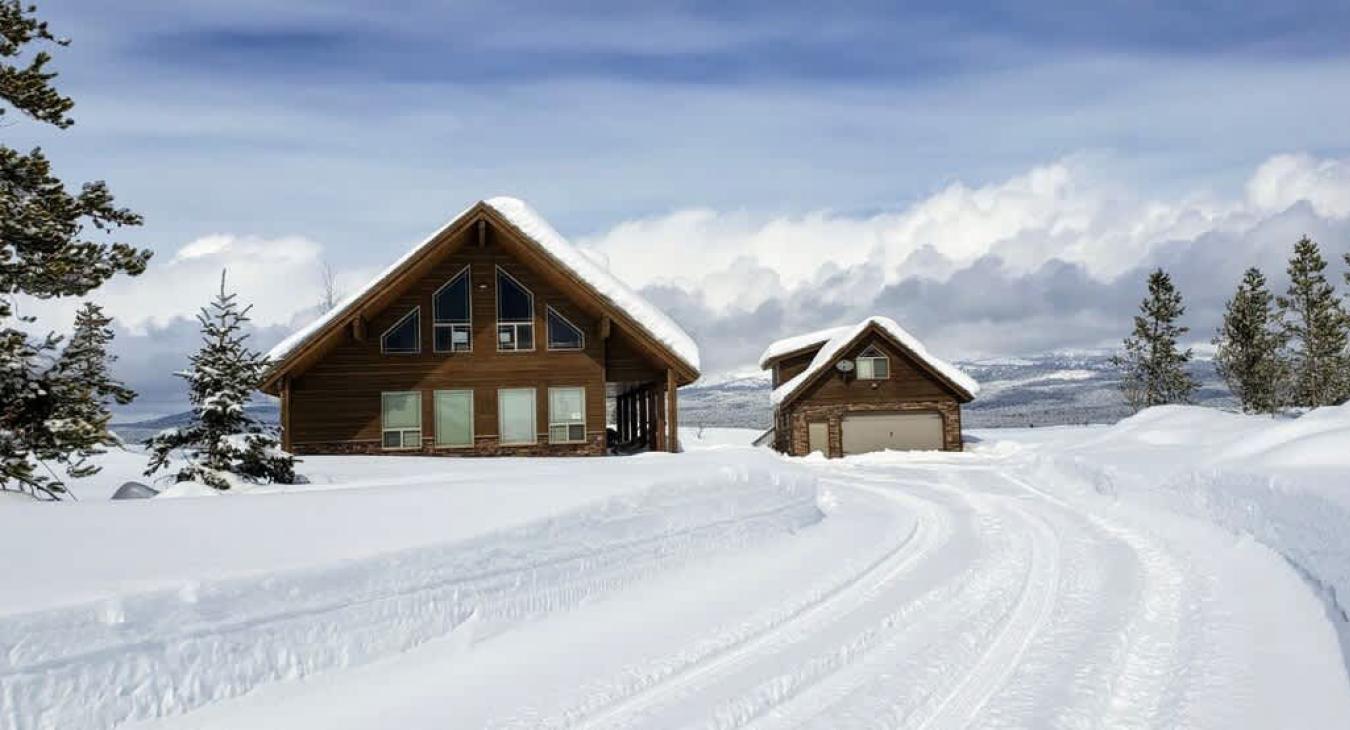 This cabin is as beautiful in the winter as the summer.