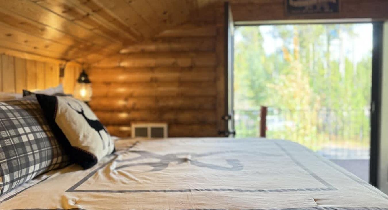 Access to the deck is available from the double doors.