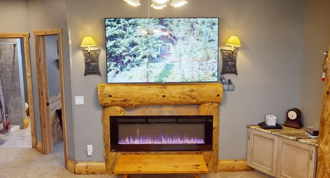 Large smart tv for entertainment.