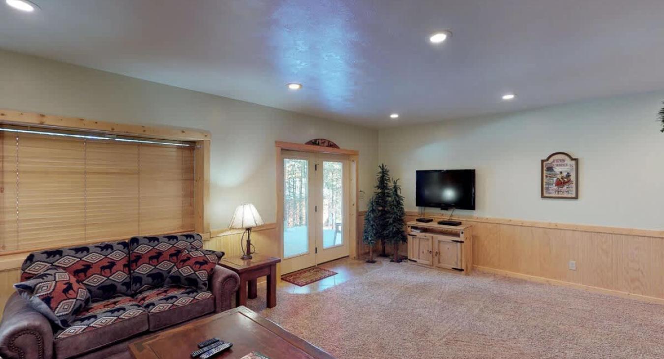 Doors to access the hot tub through here.