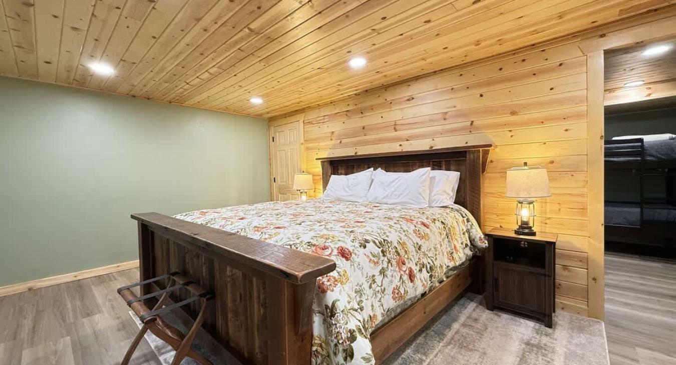 Also located in bedroom #4 is a king size bed.