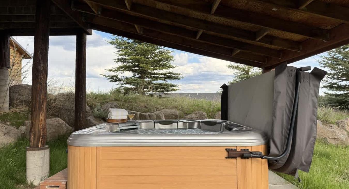 Relax and enjoy the hot tub after a long day.