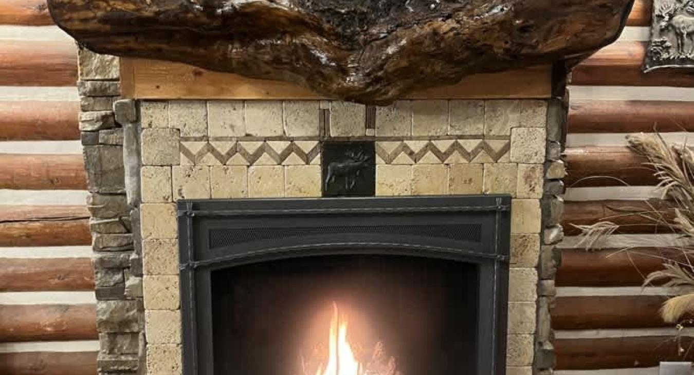 Cozy up by the fire after a day outside.