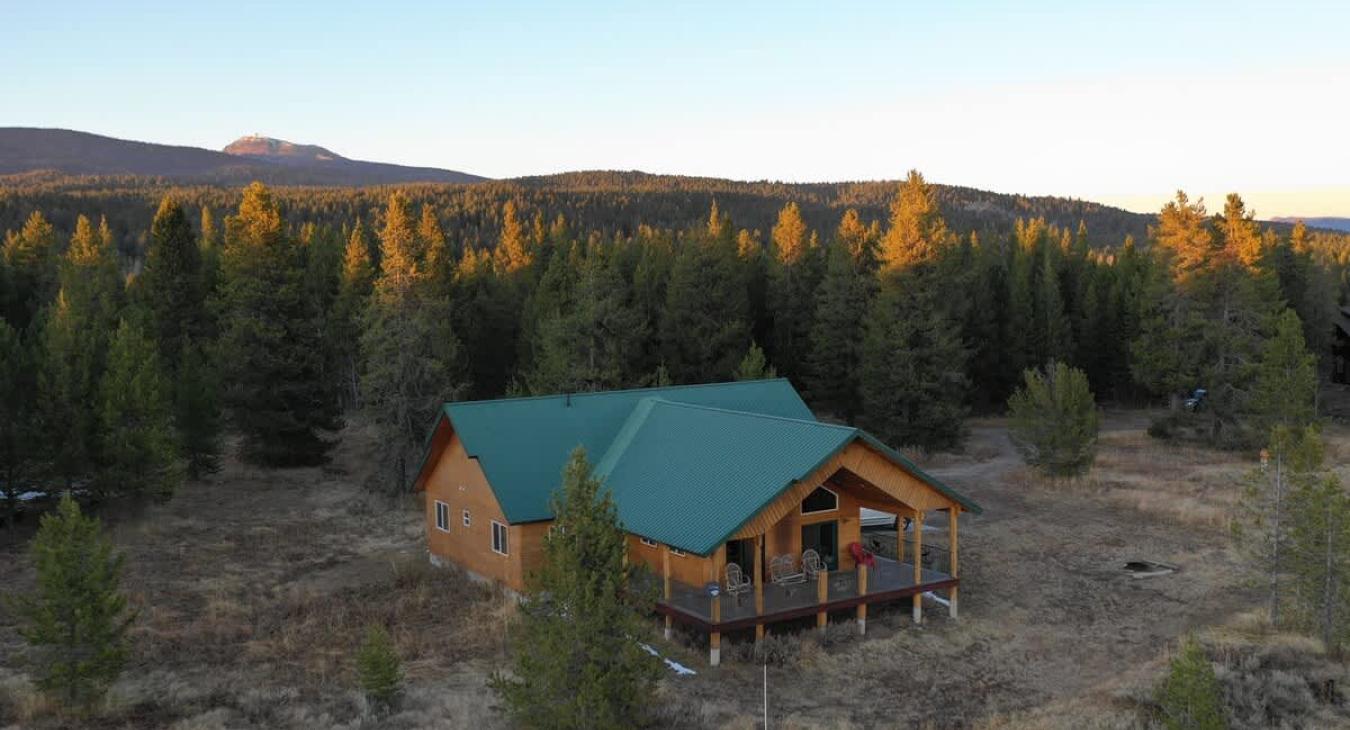 Aerial view of Bear Hollow Cabin.