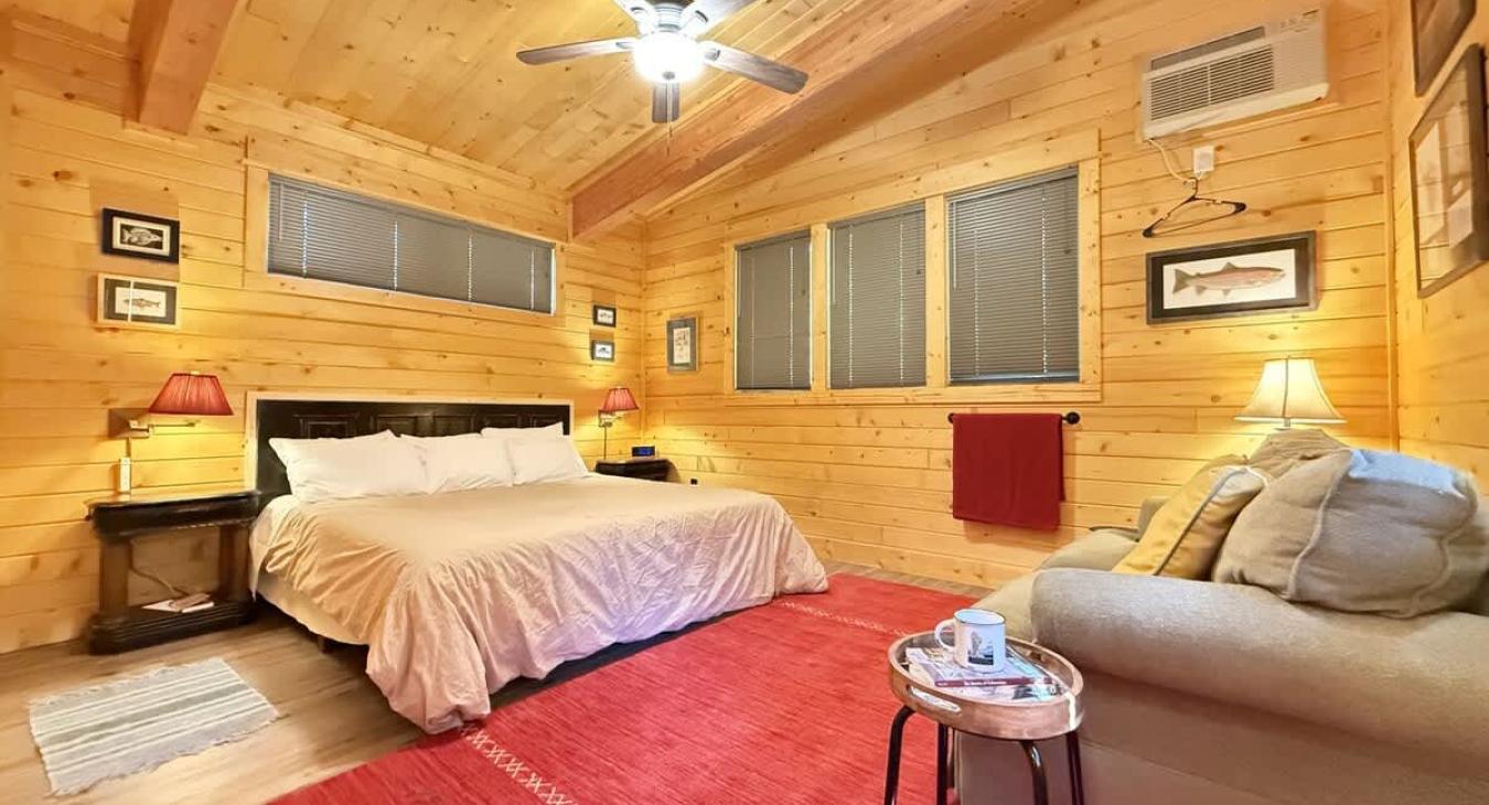 Master bedroom is equipped with a King size bed.