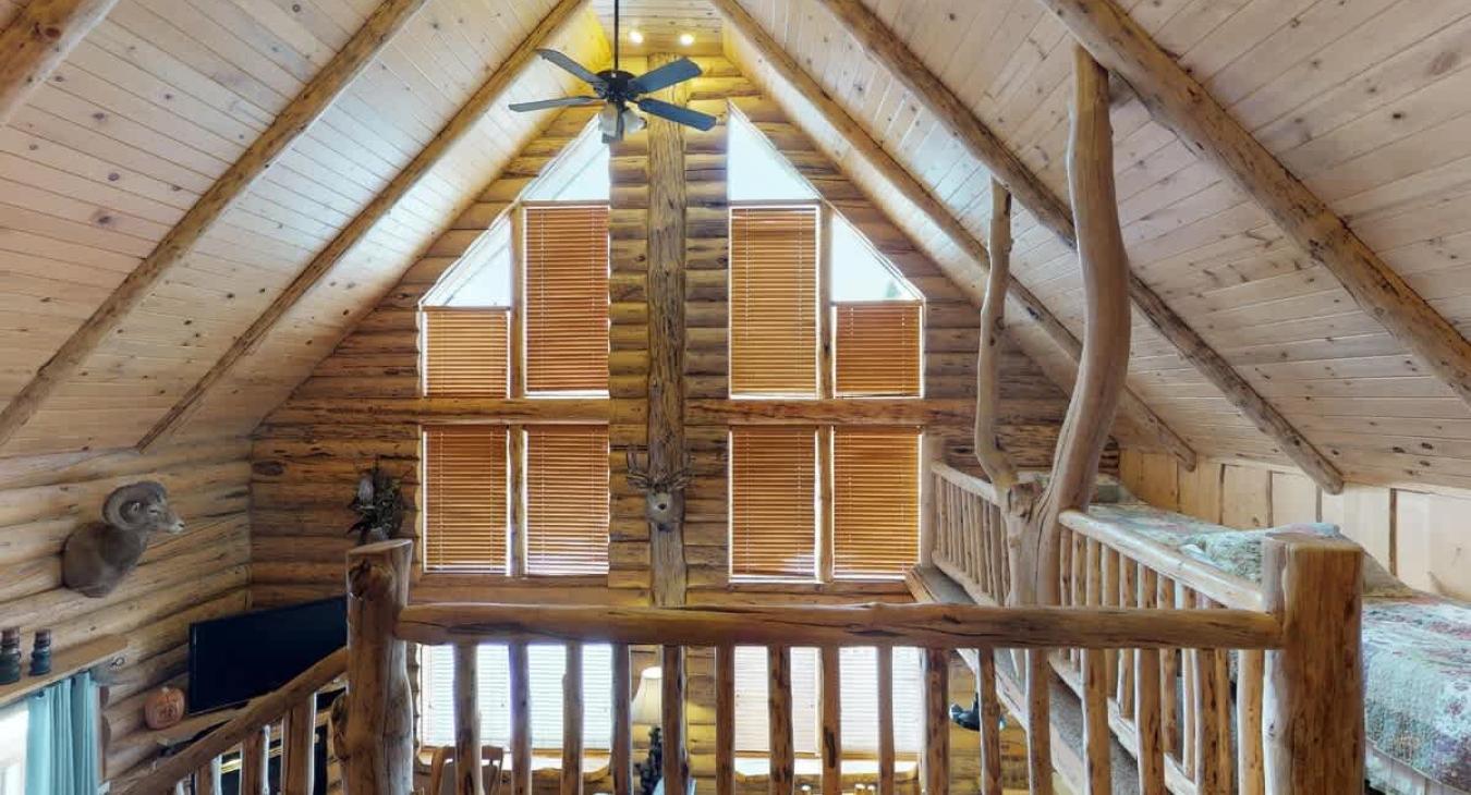 Beautiful view of the natural light and main level from the loft.