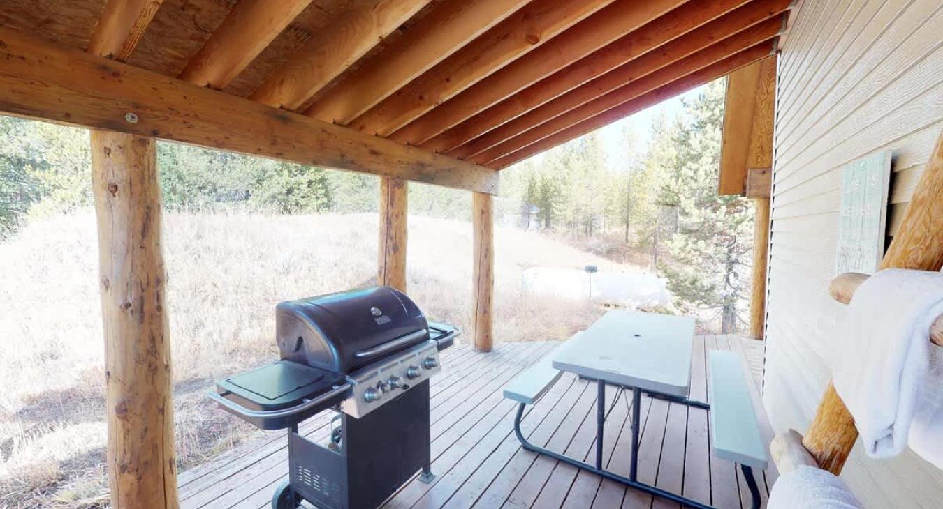 A barbecue and picnic table are available for your use.