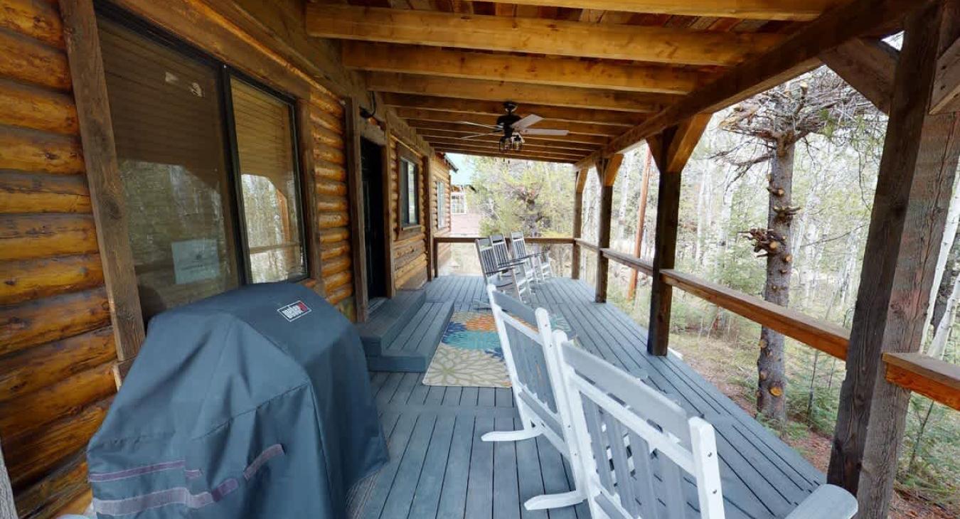 Large open deck with seating to take in the views of the surroundings.