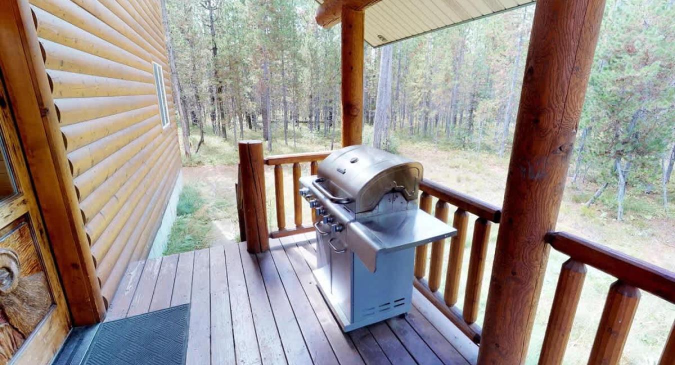 A grill is located on the deck for you to use.
