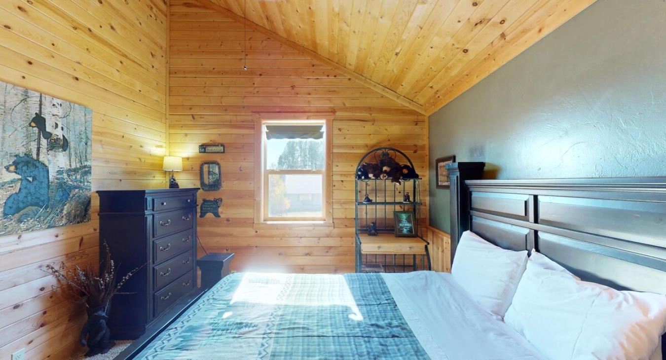 A large dresser is placed here to store your belongings.