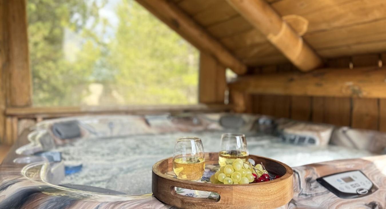 Relax and enjoy the hot tub.