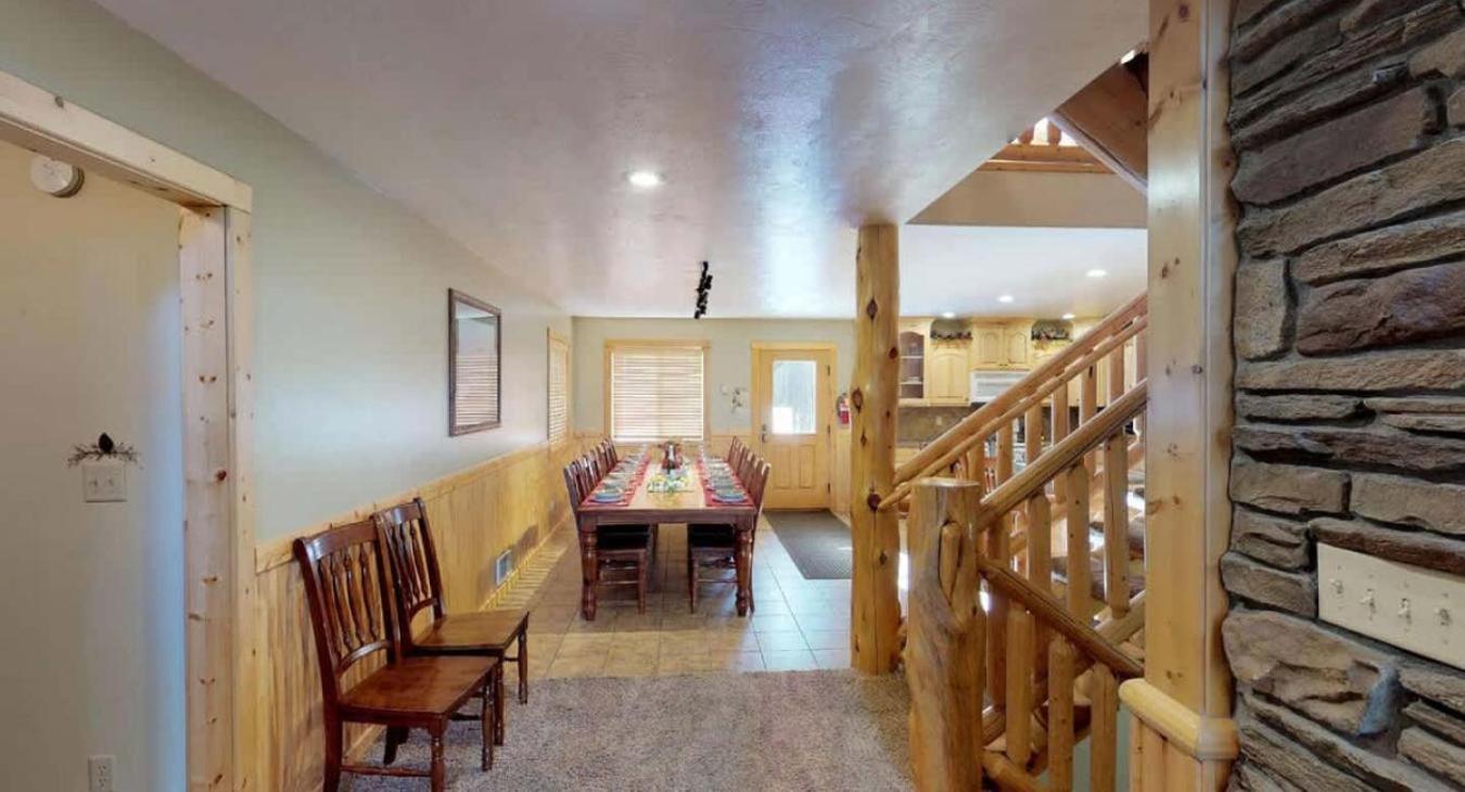 Access to the upstairs loft is through the stairs pictured here.