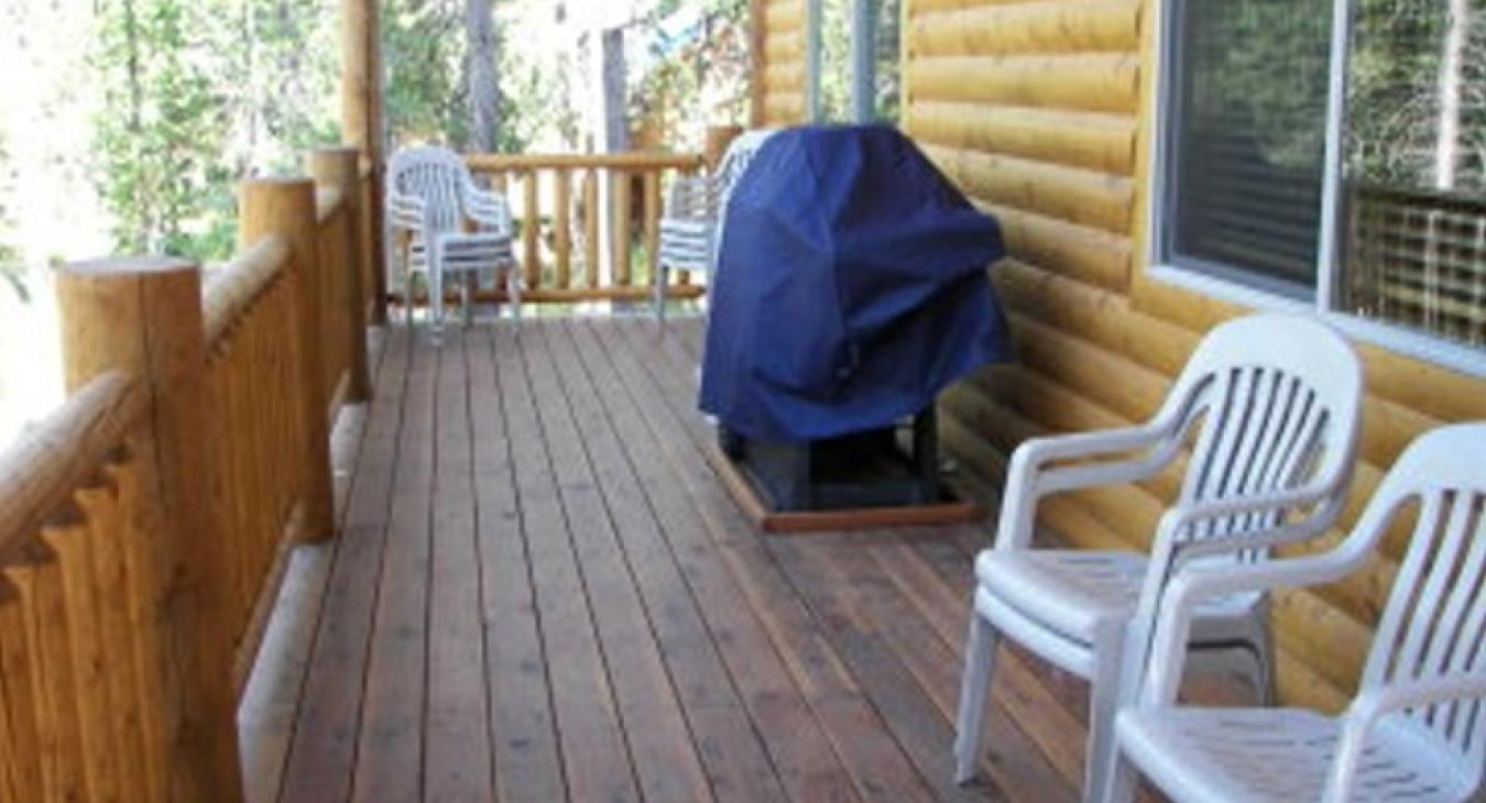 A grill and seating is available for use during your stay.
