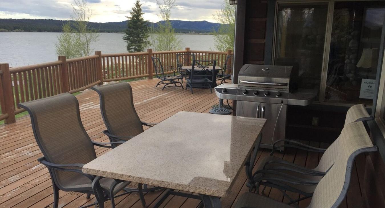 Outside seating and grill available for your use.