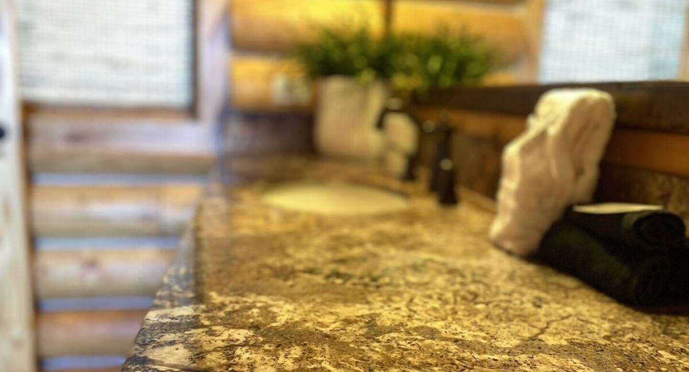 This vanity mixes rustic charm and modern like feel to give you the feeling of home.