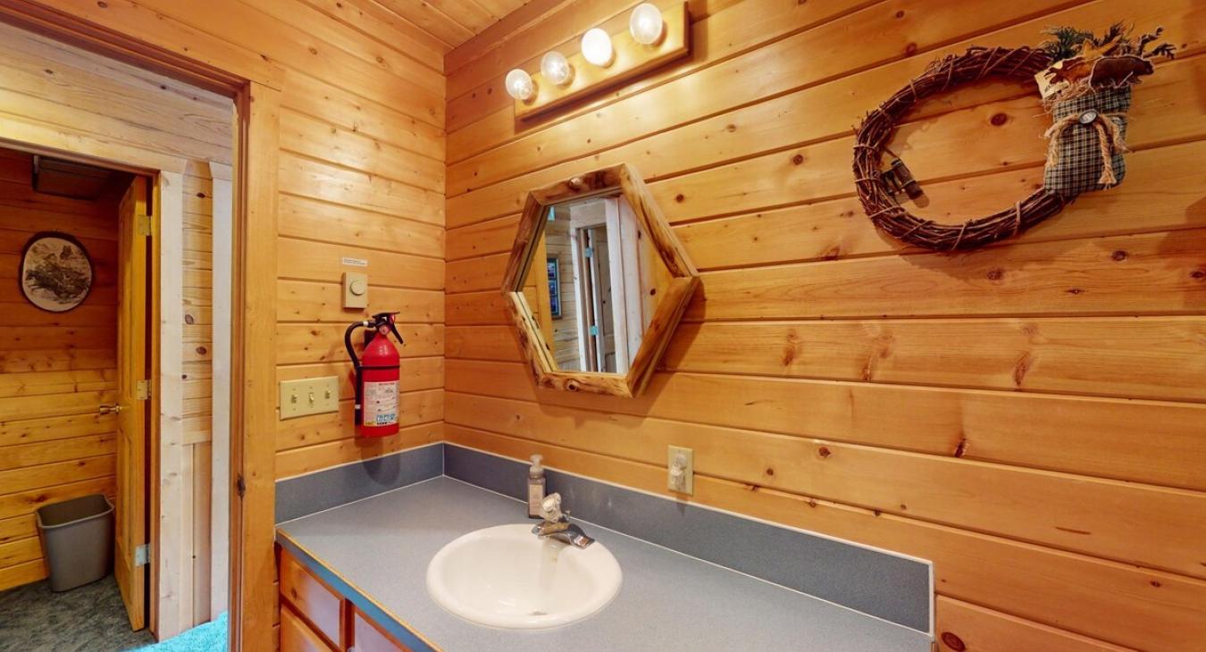Lots of space underneath the sink for your belongings.
