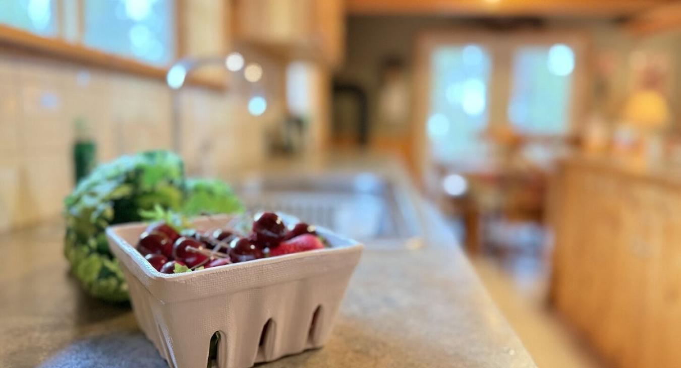 Full size kitchen with appliances, cookware, pots and pans, utensils, dishes, and basic cooking essentials.