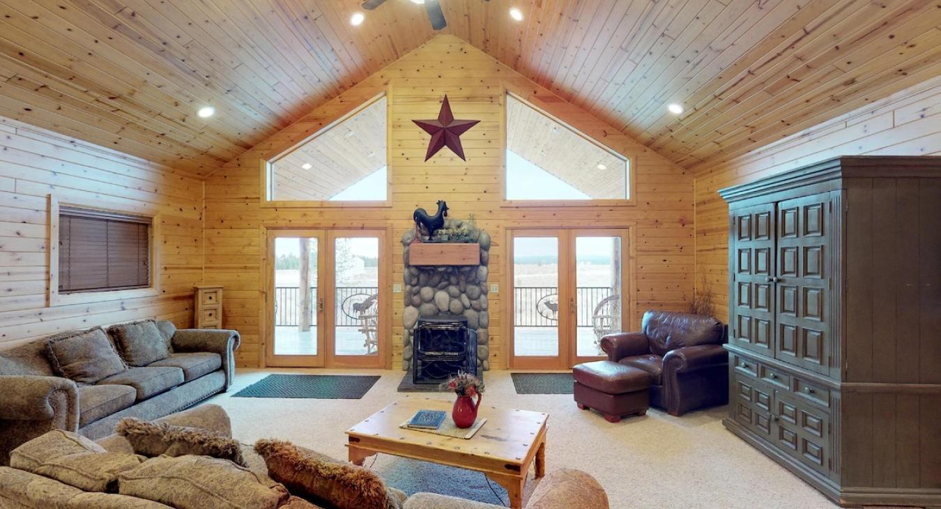 The living is not only spacious, but also has great views.
