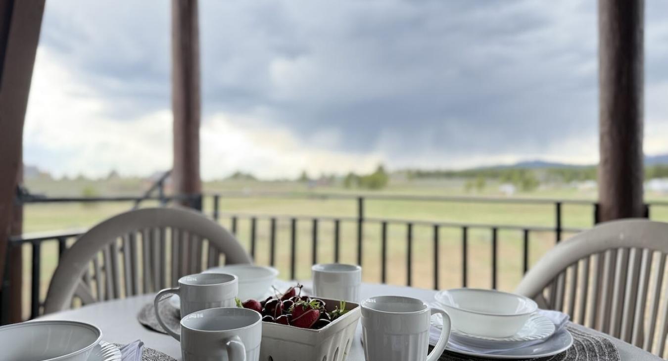 Deck patio table