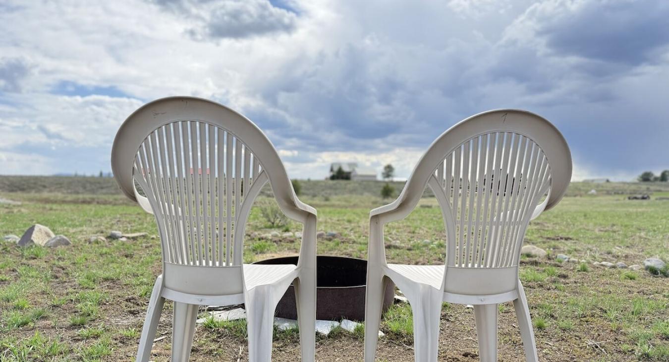 Beautiful open view from the fire pit.