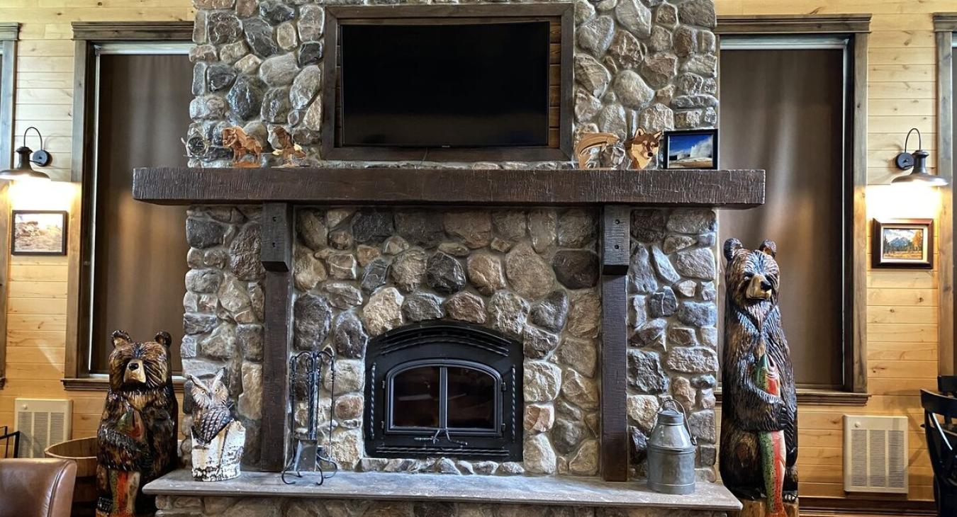 Relax by the fire during your stay.