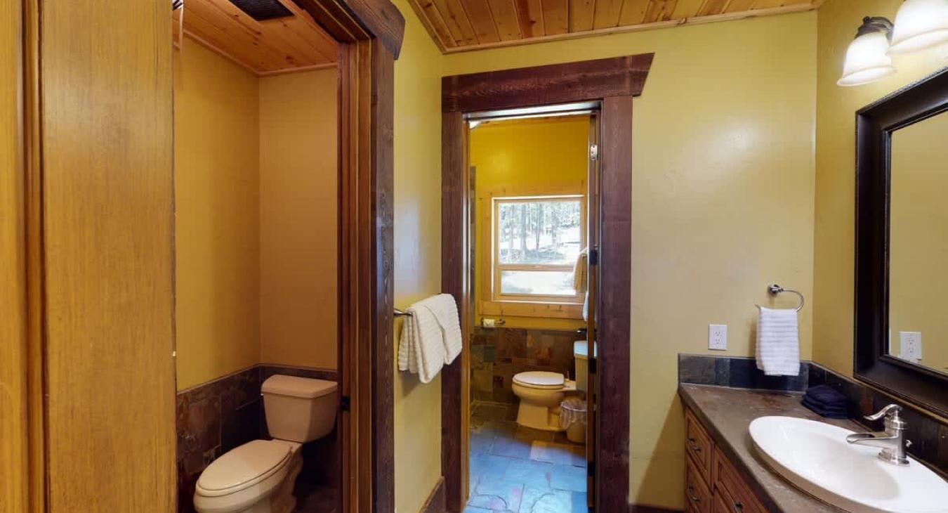 Fresh clean towels are provided in each bathroom.