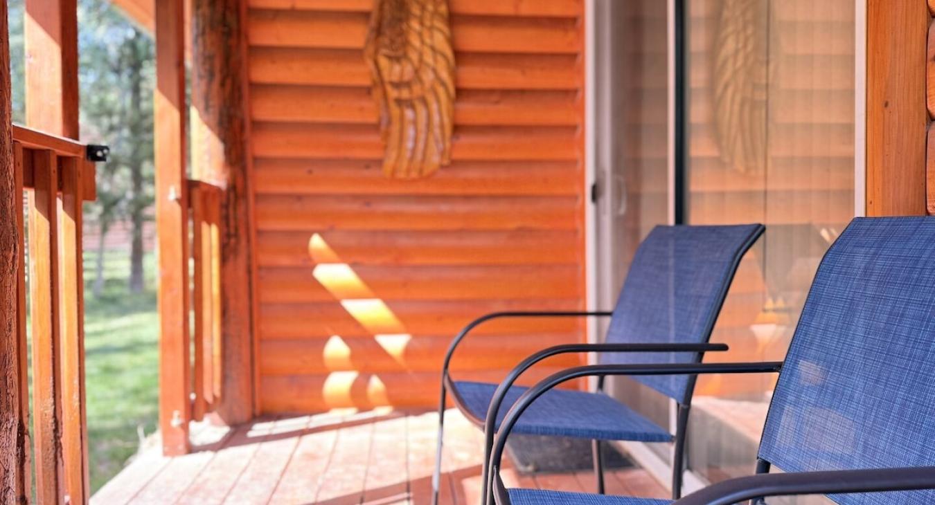 Back porch overlooking the fire pit.