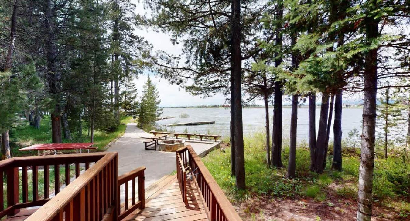 Enjoy the breathtaking views from the back deck of the cabin.