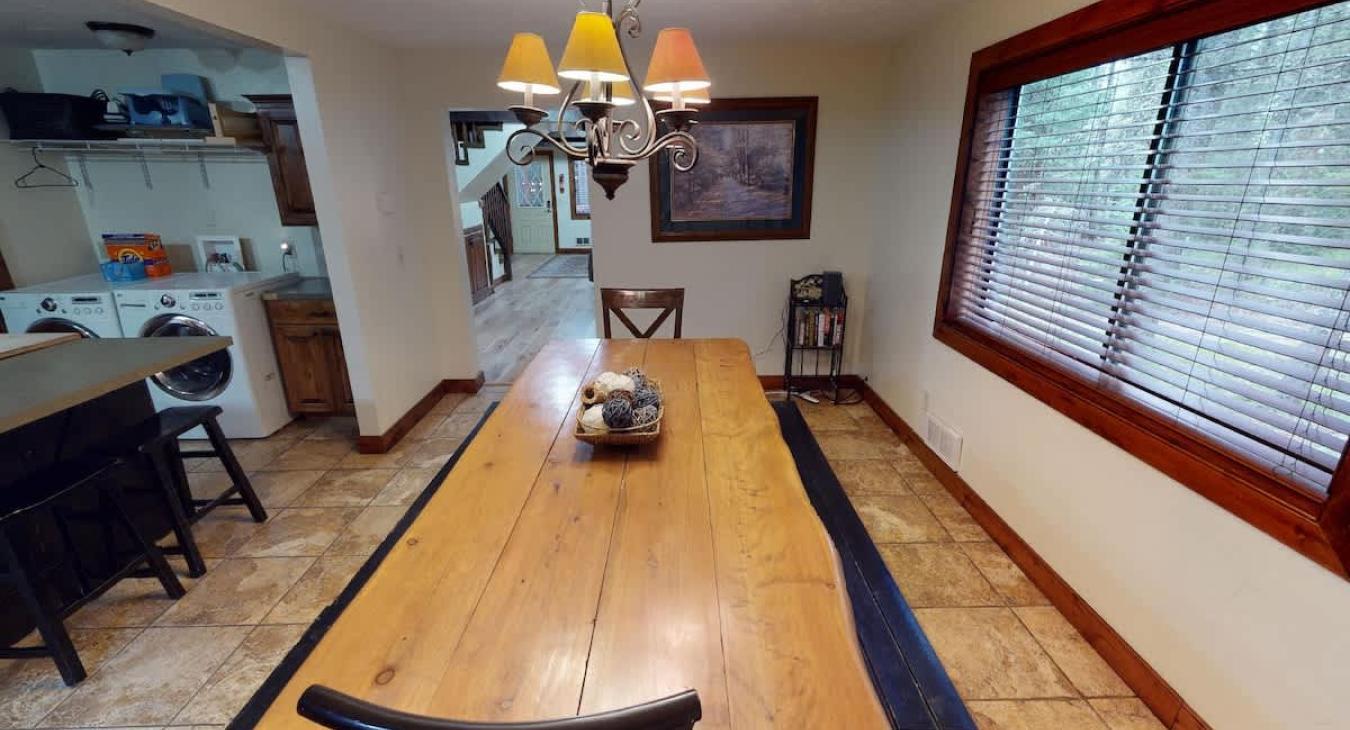 A full size dining room table to seat everyone.