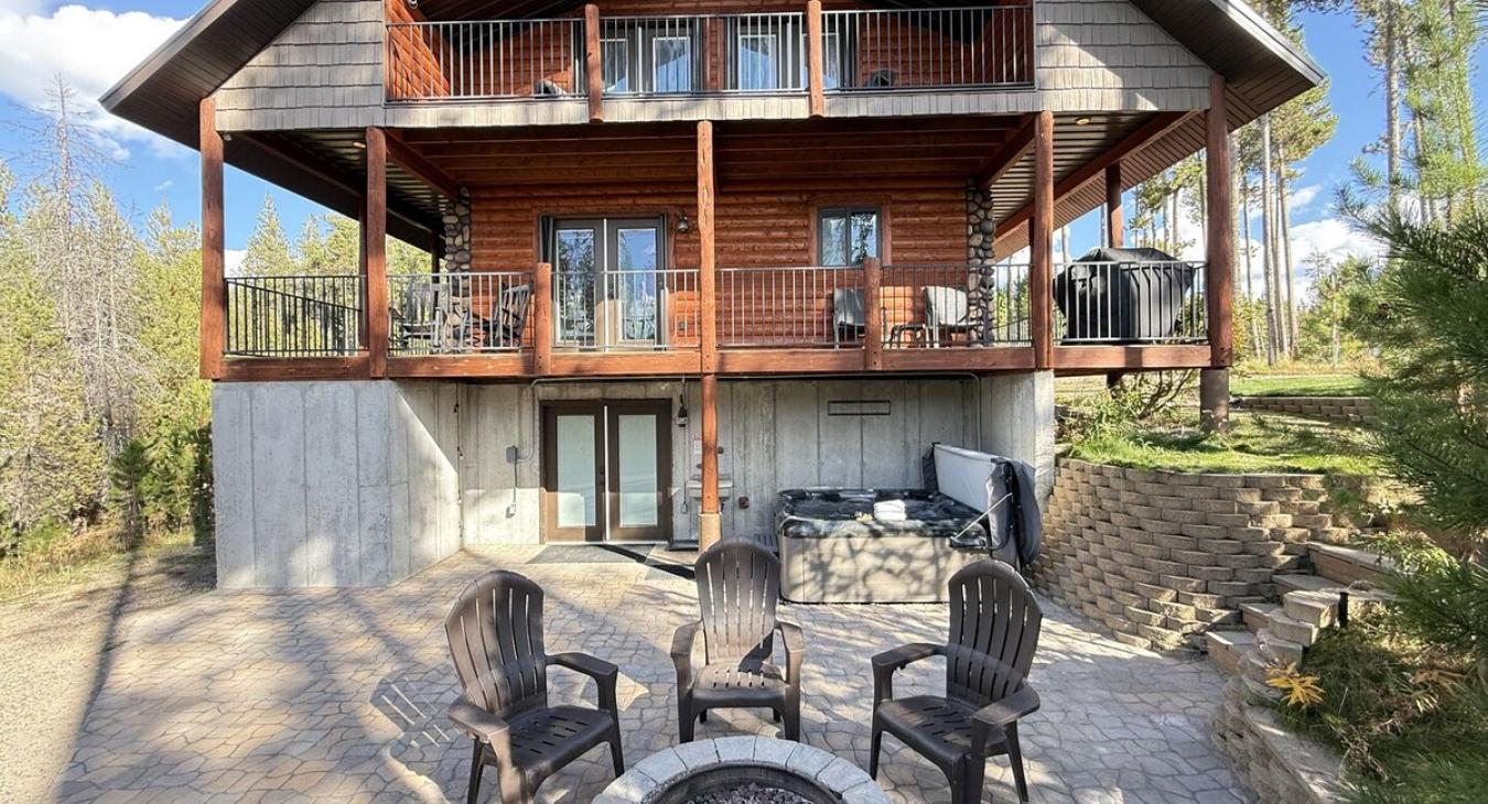 Firepit located outside, make sure to bring your own firewood.