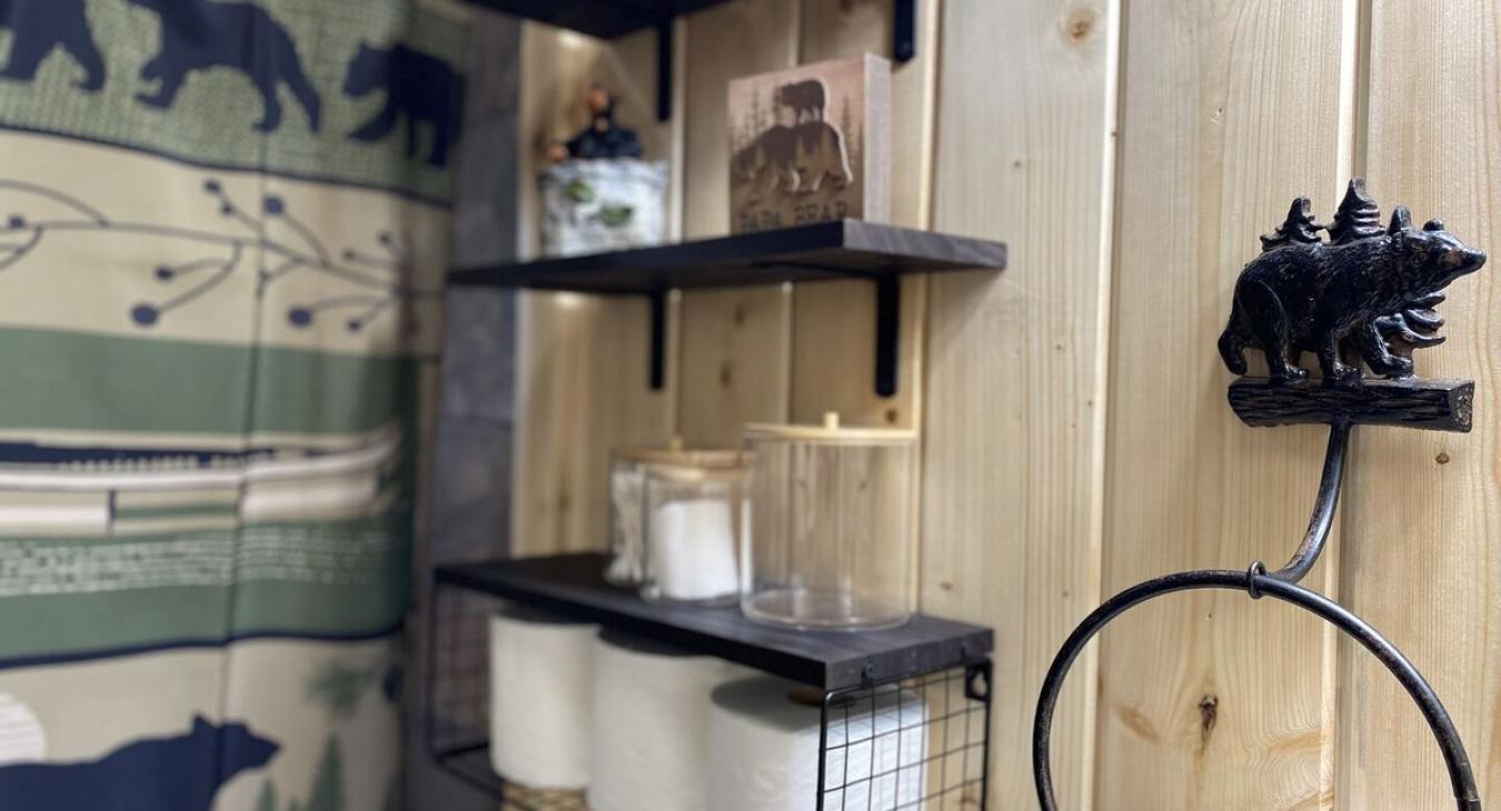Plenty of storage for your belongings. Toilet paper is provided for you during your stay.