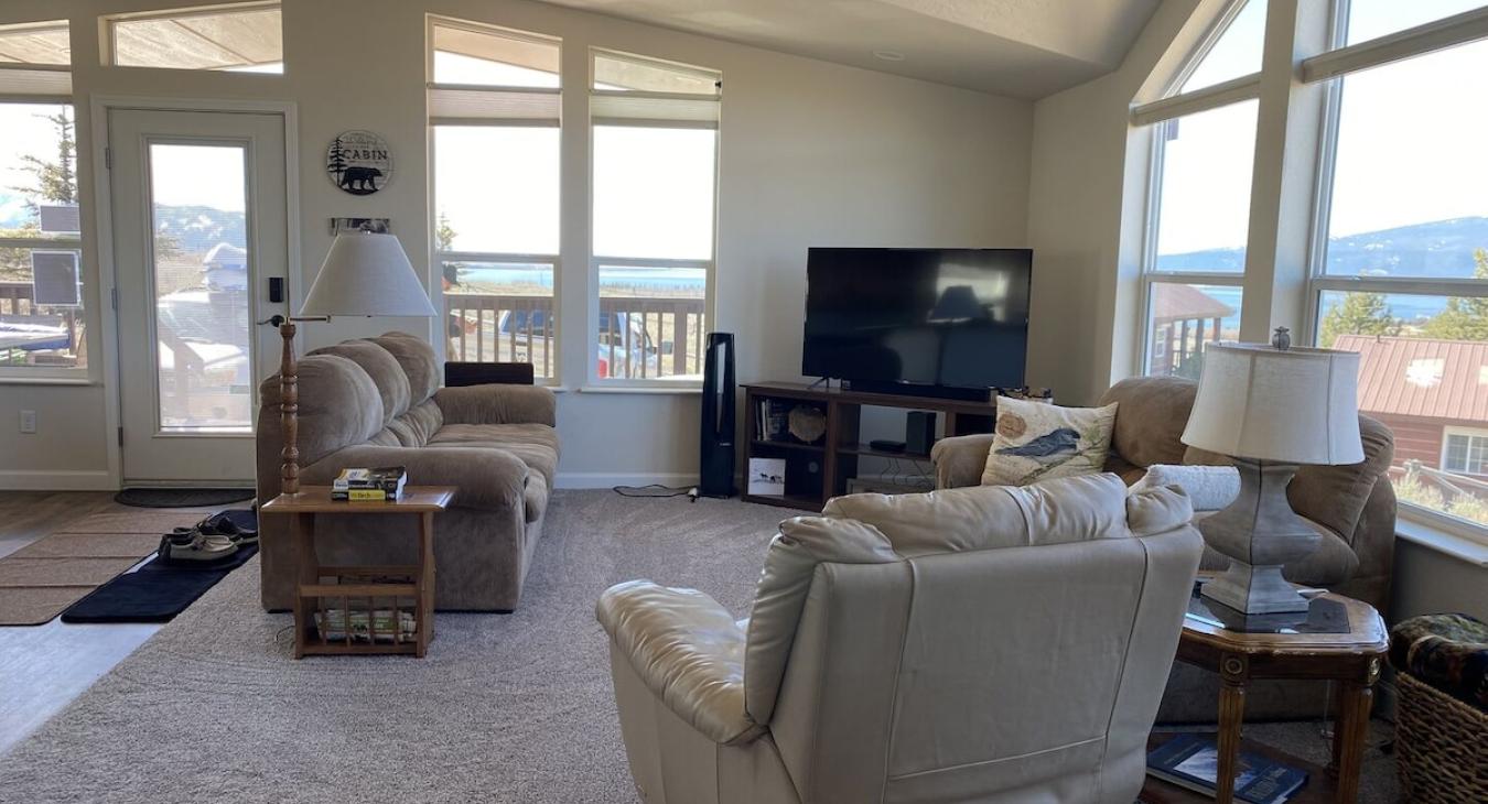 Living room area right off the entrance.