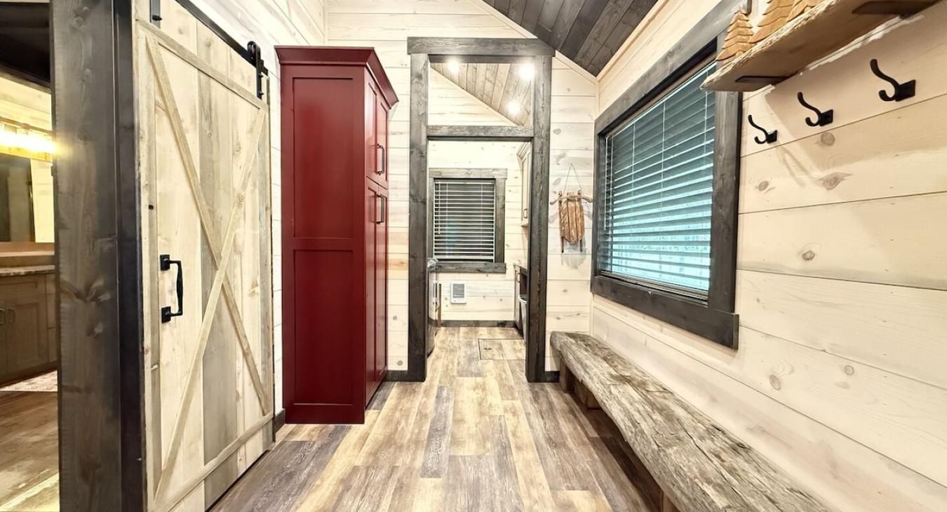 Large mud room to hang your coats and store your shoes.