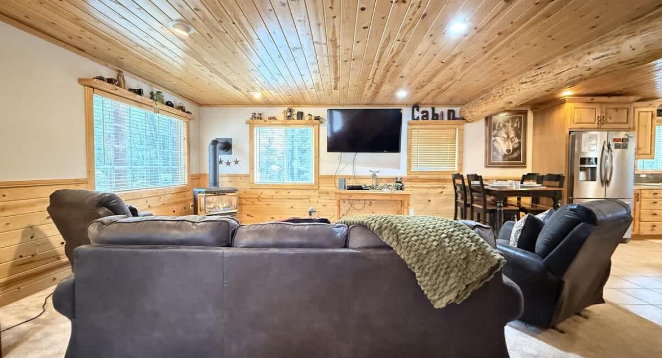 Comfortable seating while watching TV.