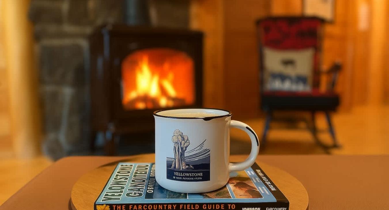 Relax by the fireplace.