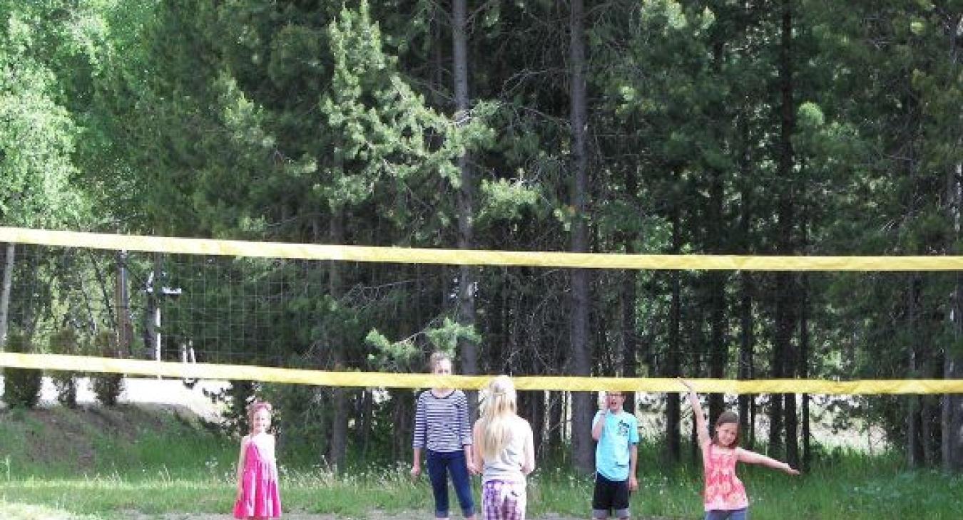 Volleyball court in the Yellowstone Lux nearby.