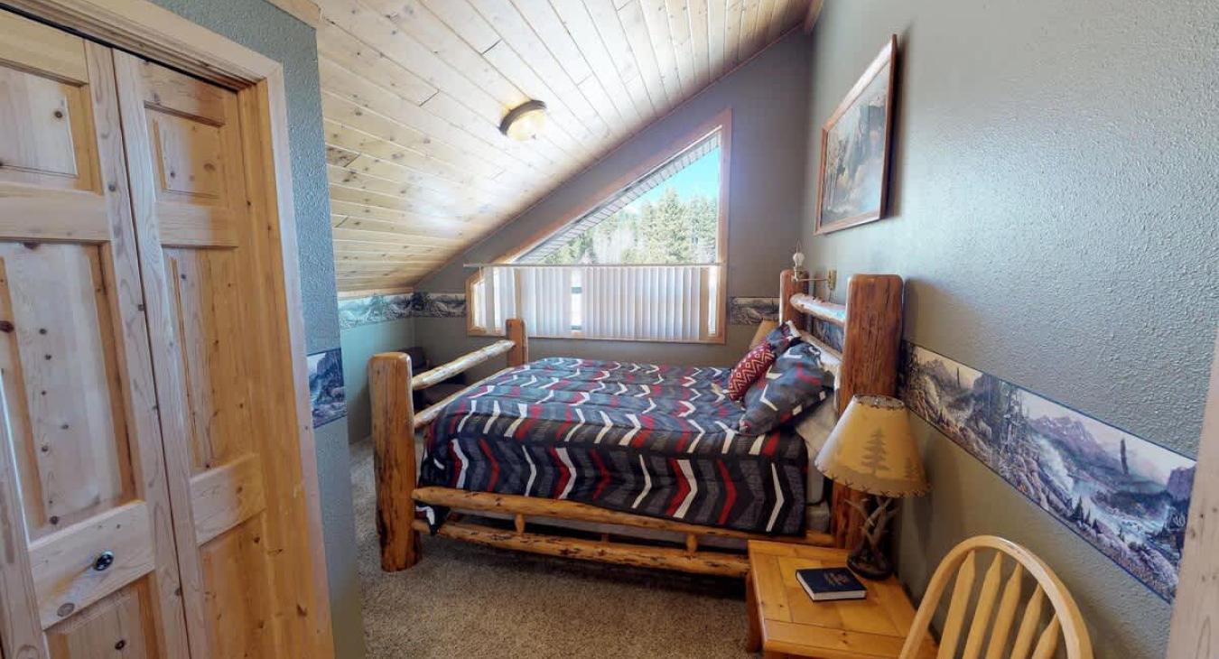 Large window that brings in lots of natural light during the day.