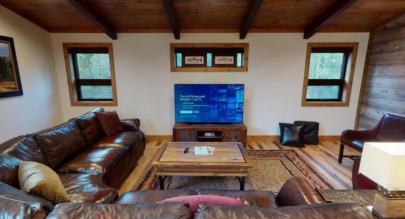 Frontal view of the living room area.