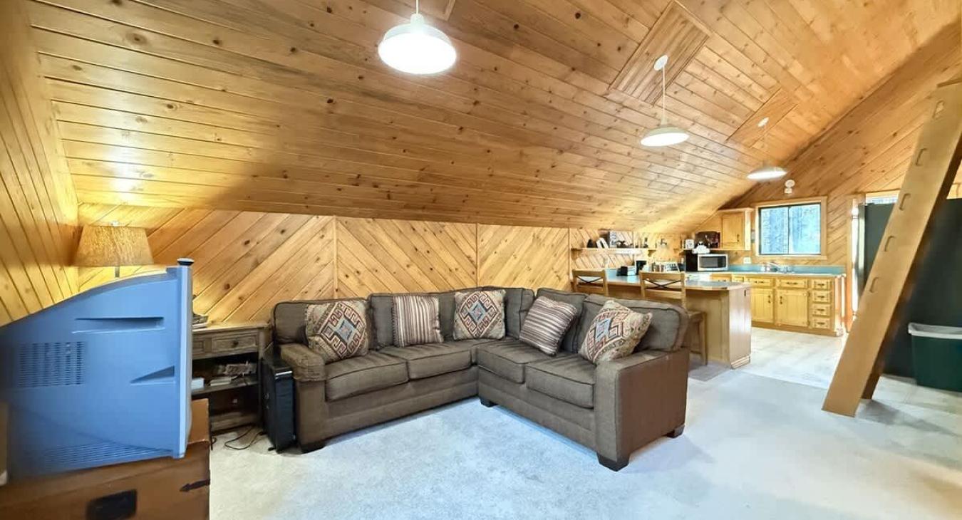 Living room area to relax in the garage apartment.